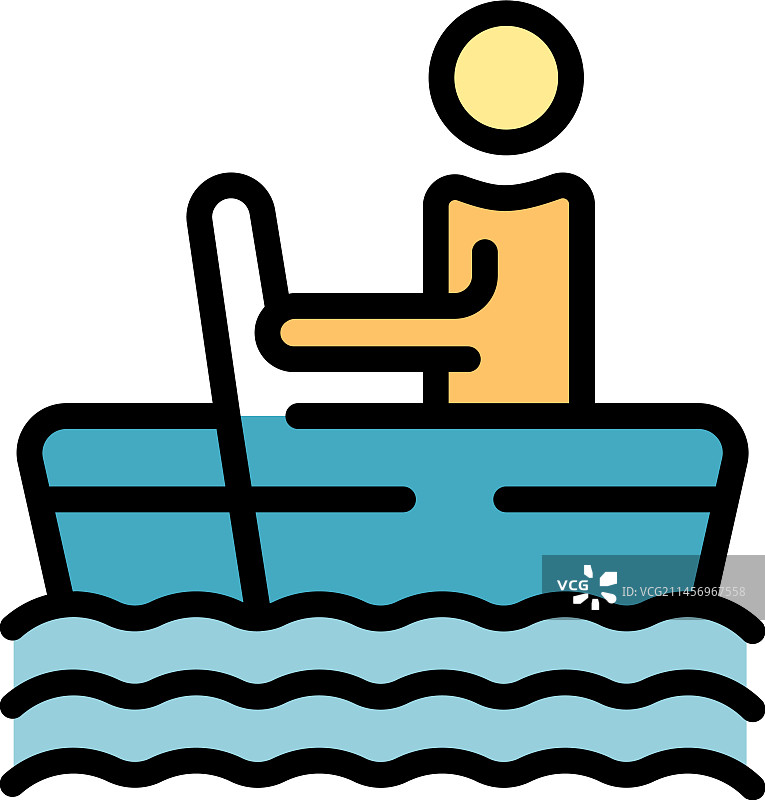扁平风格海上木船图标图片素材