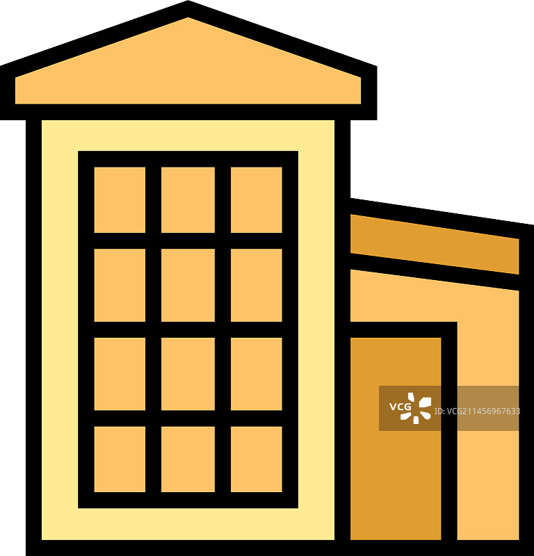 房地产别墅图标扁平风格图片素材