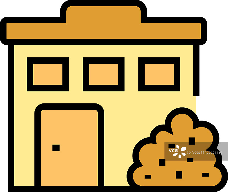 花园别墅扁平风图标图片素材