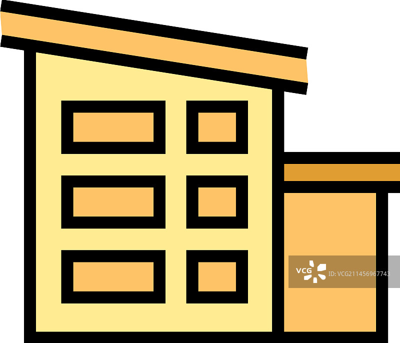 别墅建筑扁平图标图片素材