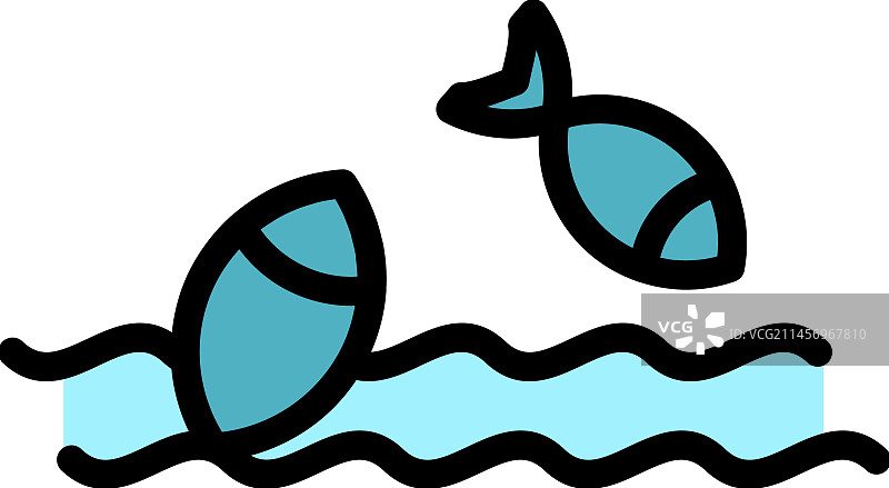 北冰洋鱼类扁平图标图片素材