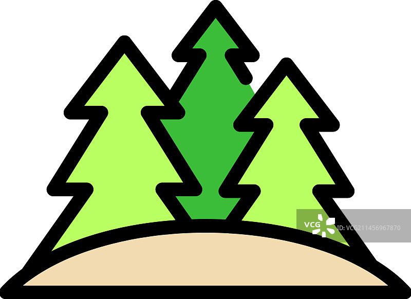阿拉斯加冷杉树扁平图标图片素材
