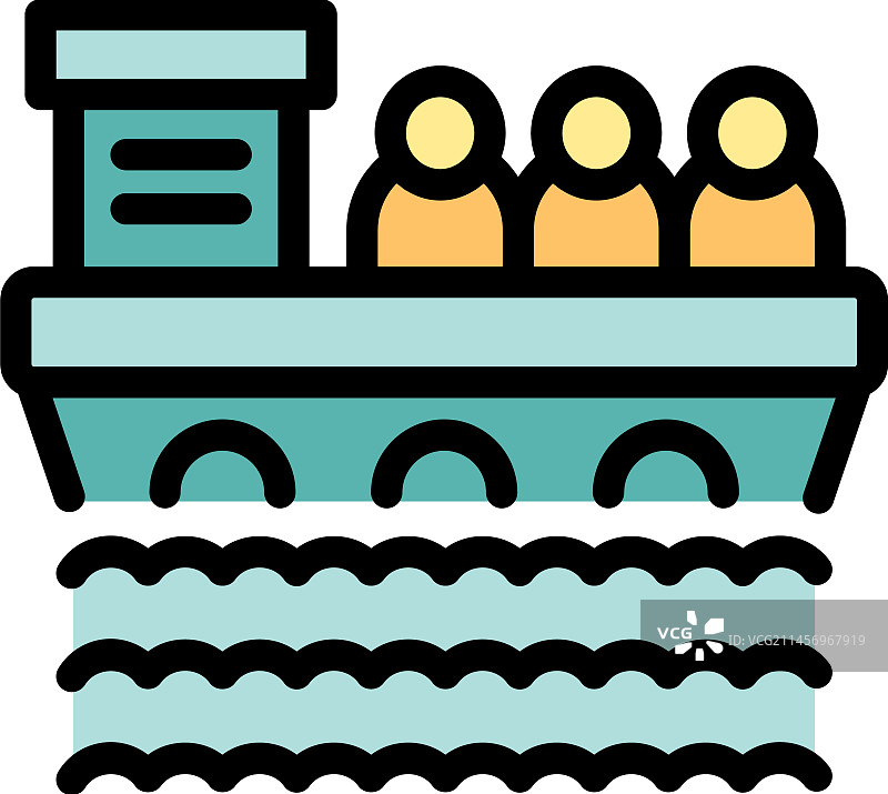 轮船迁徙图标（扁平风格）图片素材