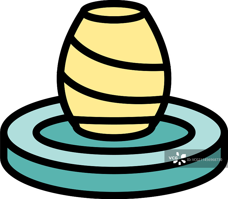 扁平风格的陶罐花瓶图标图片素材