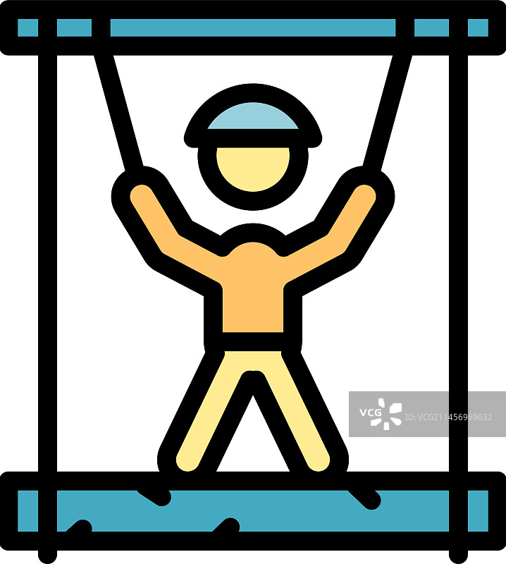 绳索公园树木横杆扁平图标图片素材