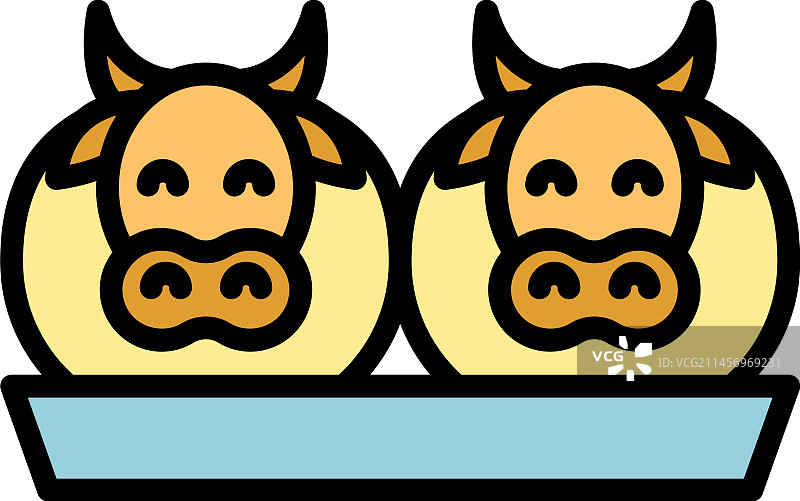 吃奶牛图标（扁平风格）图片素材