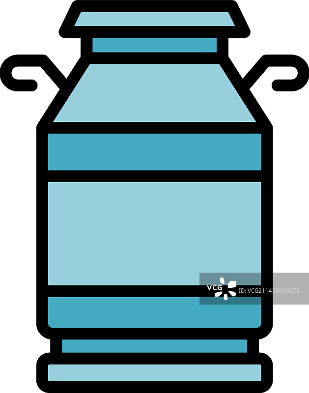 牛奶奶牛桶扁平图标图片素材