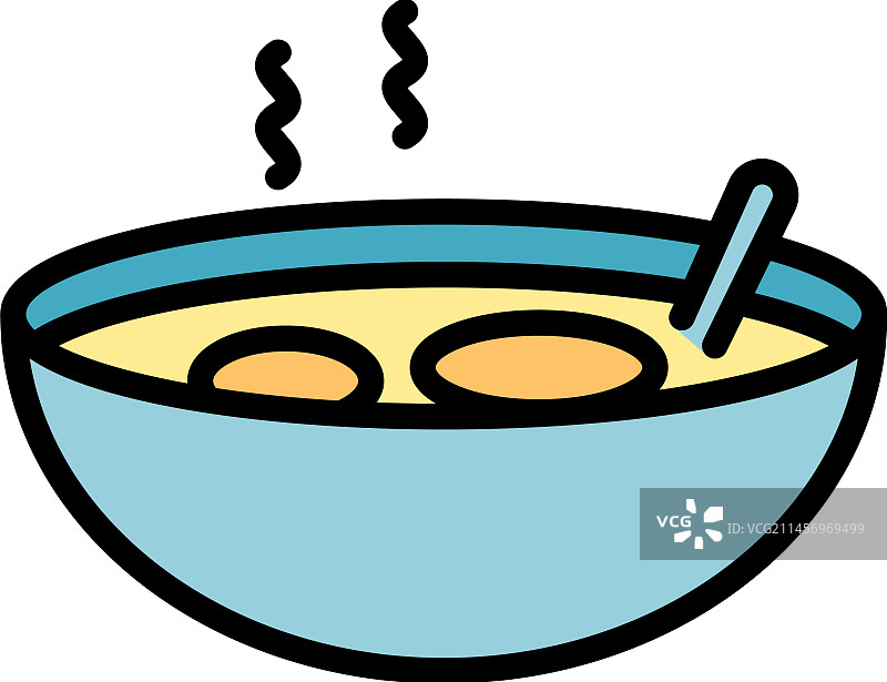 烹饪汤图标扁平风格图片素材