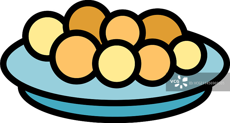 扁平风格肉丸图标图片素材