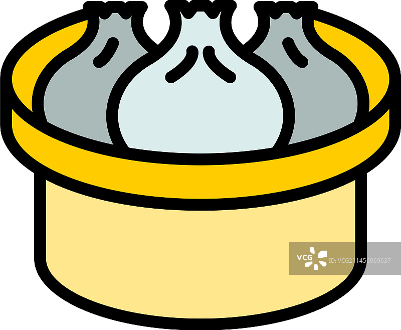 扁平风格的米饭包子图标图片素材