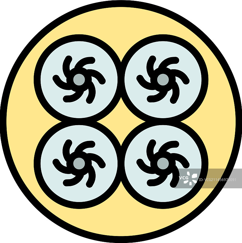 餐盘包子扁平风图标图片素材