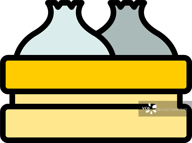 萨拉包包子扁平图标图片素材