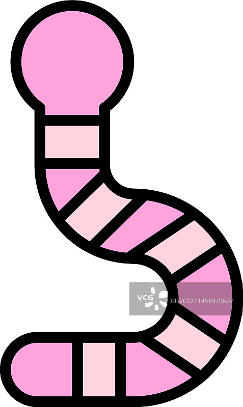 扁平的幼虫蠕虫图标图片素材