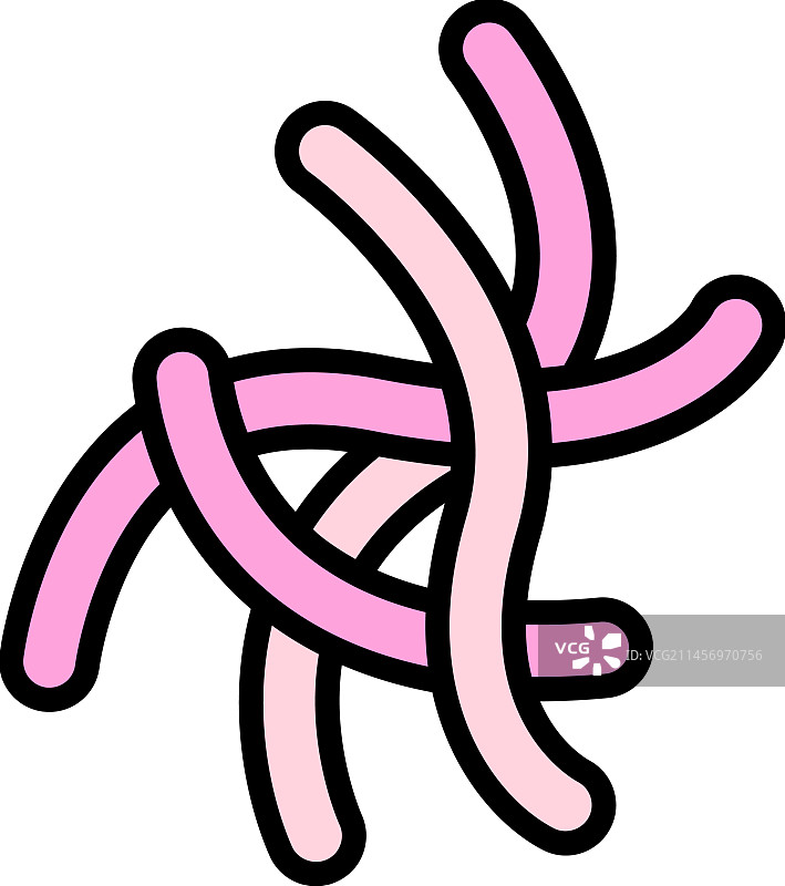 肠道蠕虫扁平图标图片素材