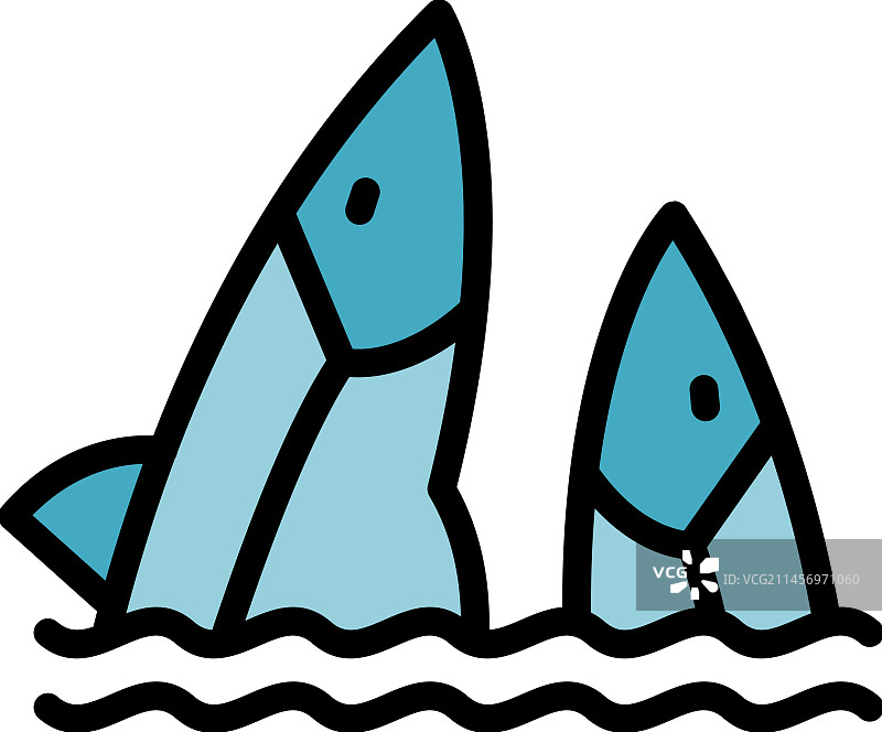 海鲜鲱鱼扁平图标图片素材