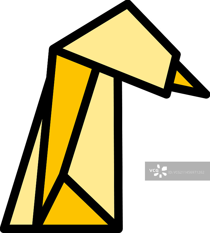 鸟头折纸扁平图标图片素材