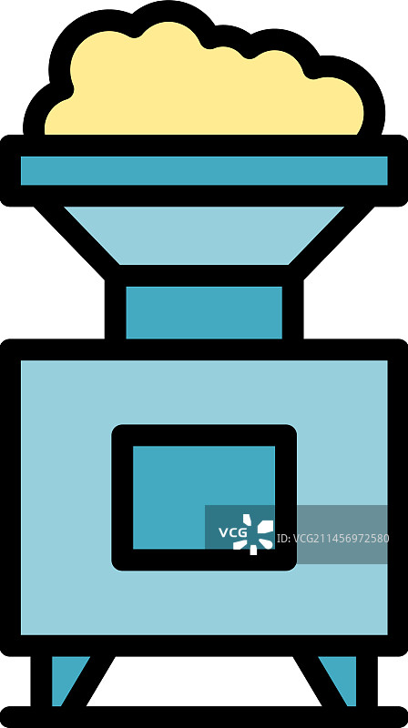 融化的玻璃机器图标（扁平风格）图片素材