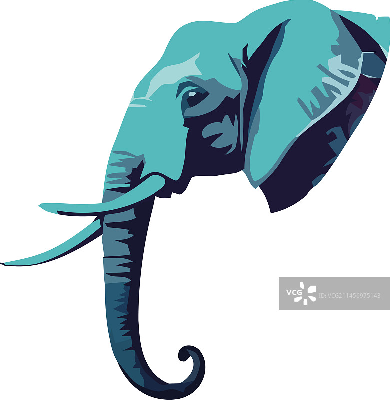 大象头部野生动物图标图片素材