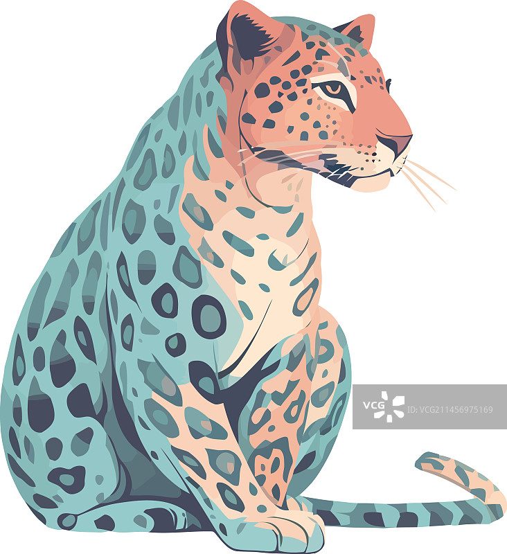 坐着观望的斑点猎豹图片素材