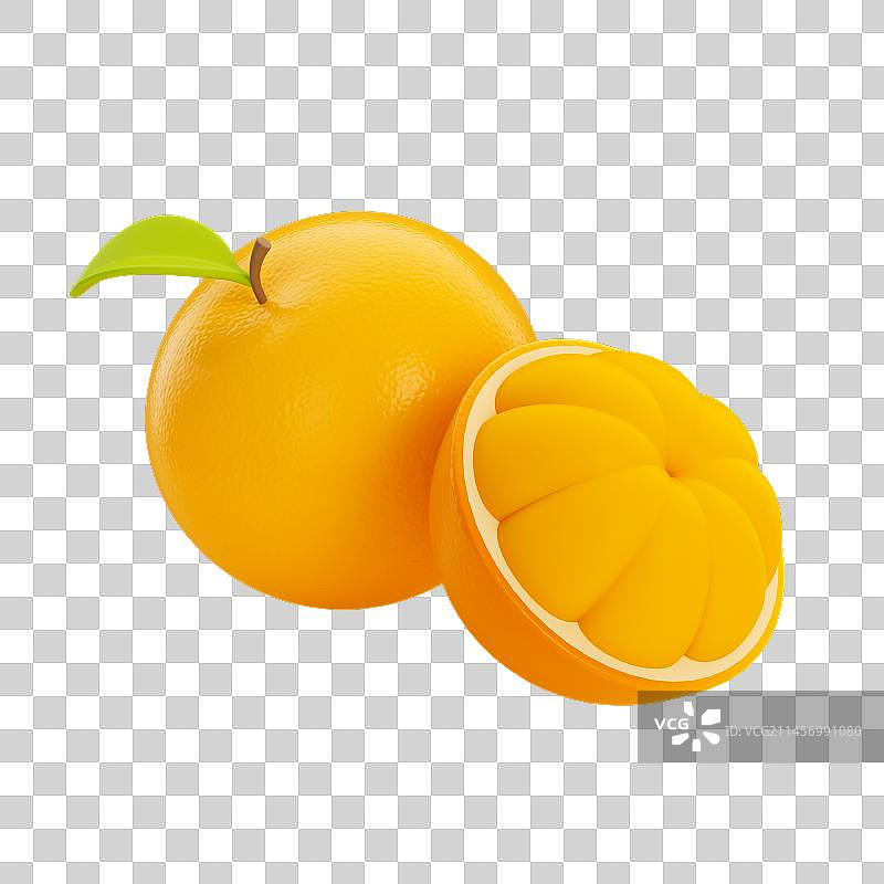 3D渲染卡通新鲜水果元素图片素材