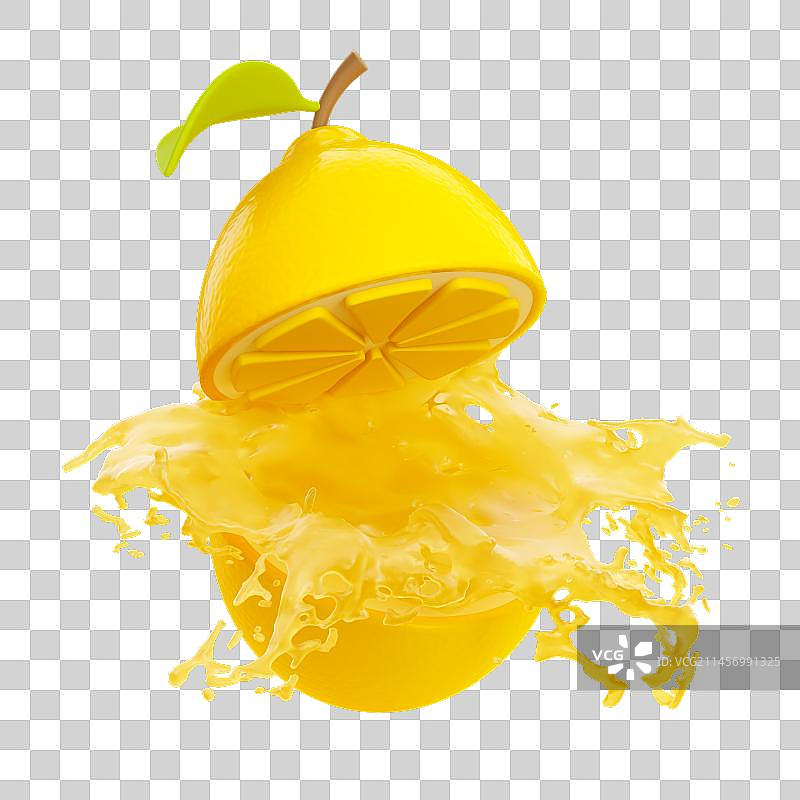 3D渲染卡通新鲜水果元素图片素材