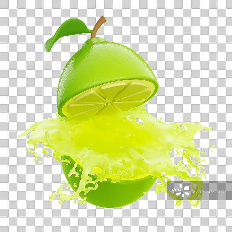 3D渲染卡通新鲜水果元素图片素材