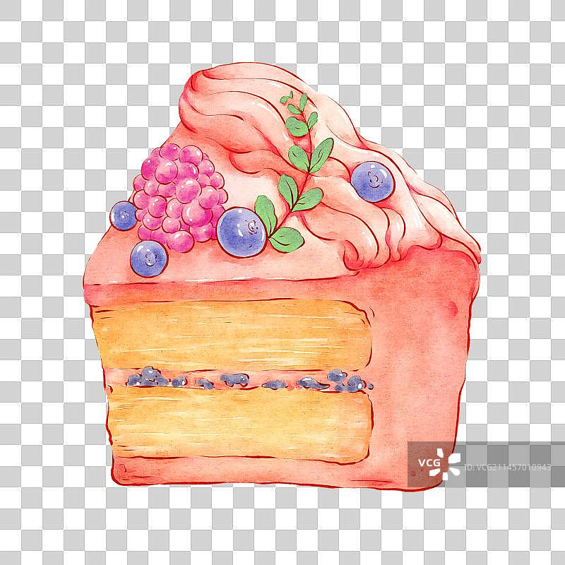 树莓蓝莓奶油蛋糕图片素材