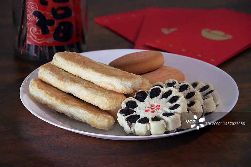 传统糕点枣花酥，牛舌酥图片素材