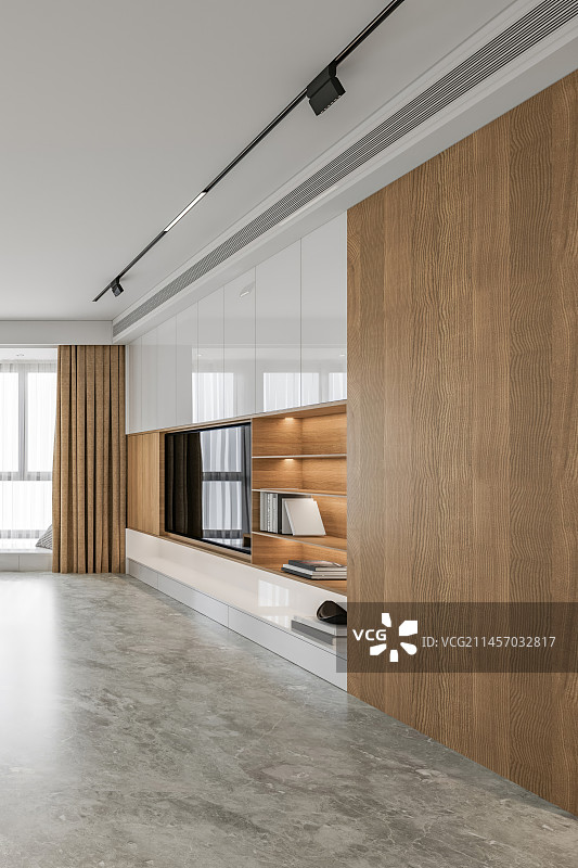 现代风格客厅空场景电视背景墙图片素材