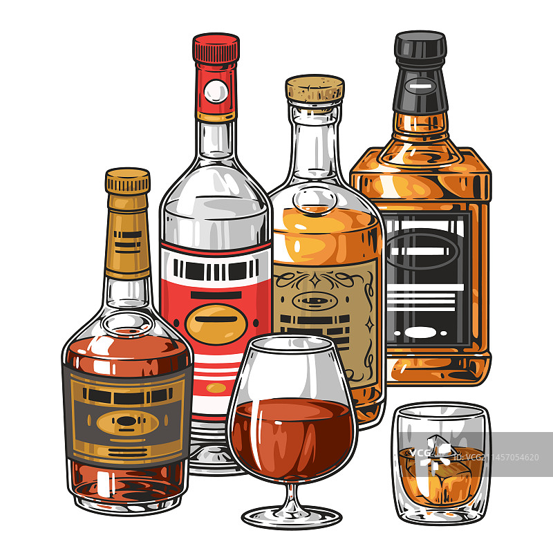 彩色酒精瓶图片素材