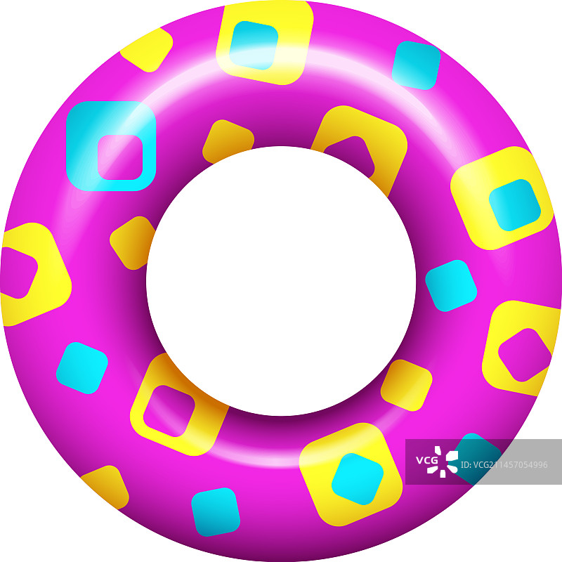 彩色橡胶充气游泳圈图片素材