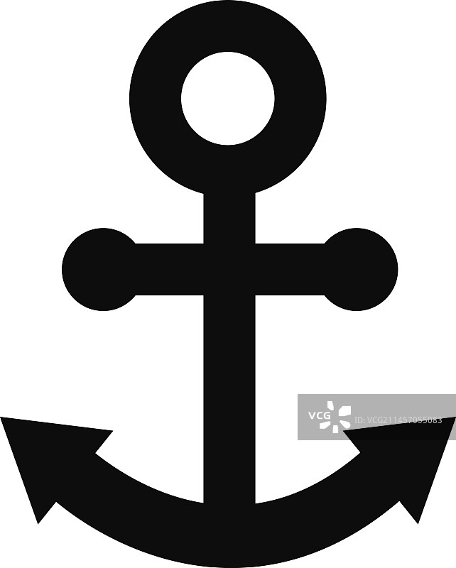 黑色航海船用锚图标图片素材
