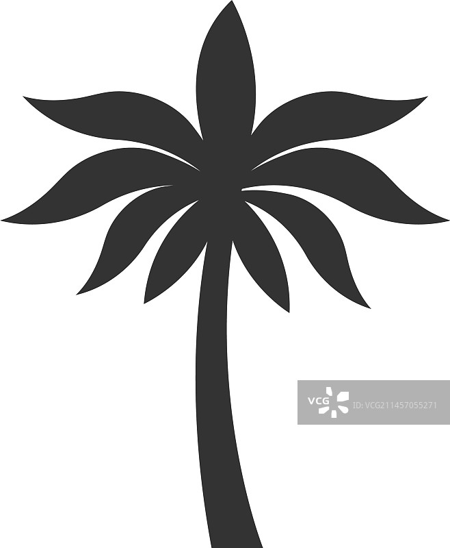 夏季棕榈树丛林树木剪影图标图片素材