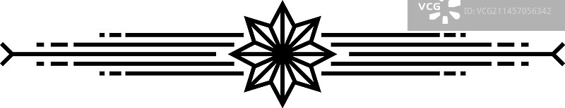 黑色复古线条几何装饰分隔线图片素材