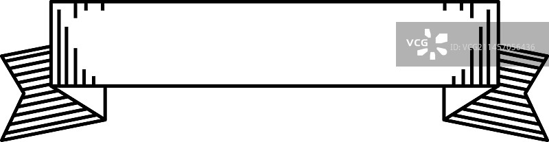 复古线条风格丝带横幅图片素材