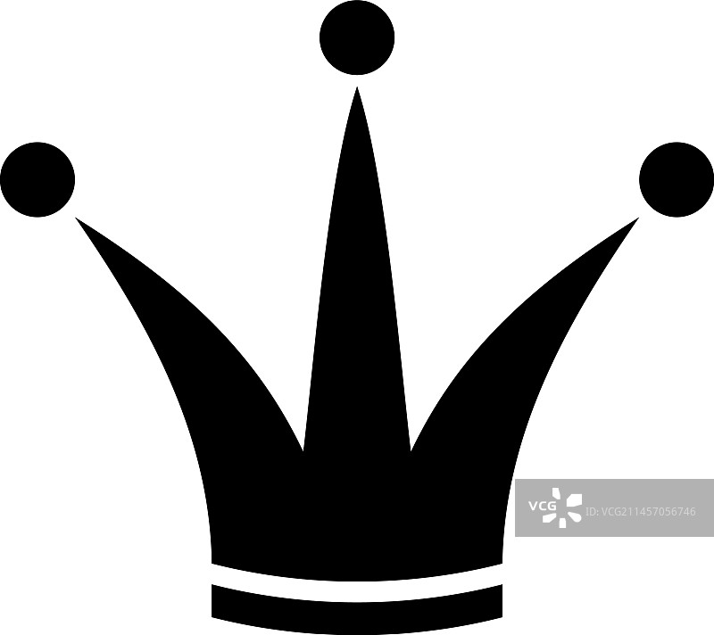 黑色皇冠象征国王的权力图标图片素材
