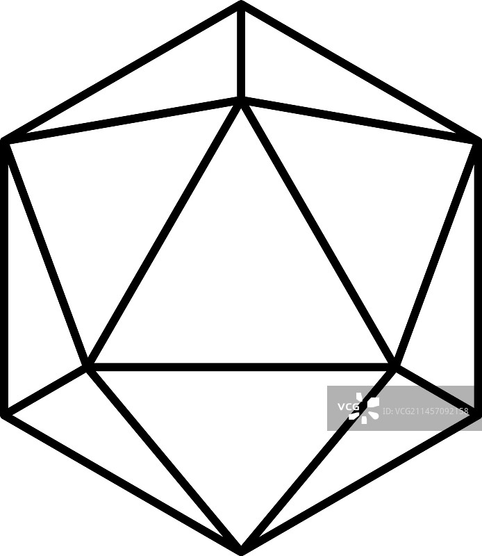 几何水晶图标黑色线条多边形图片素材