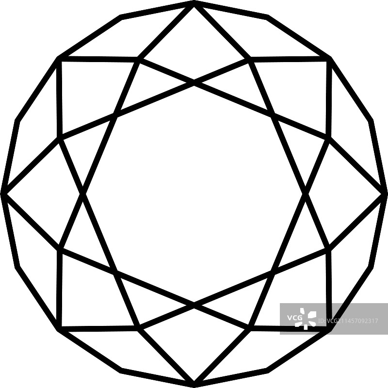 圆形宝石线性图标水晶矿物图片素材