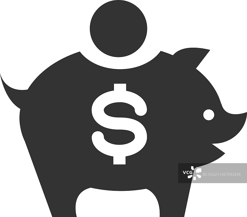 带有美元硬币的黑色存钱罐图标图片素材