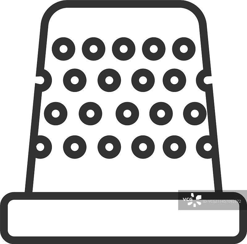 顶针线性图标，女裁缝的缝纫工具图片素材