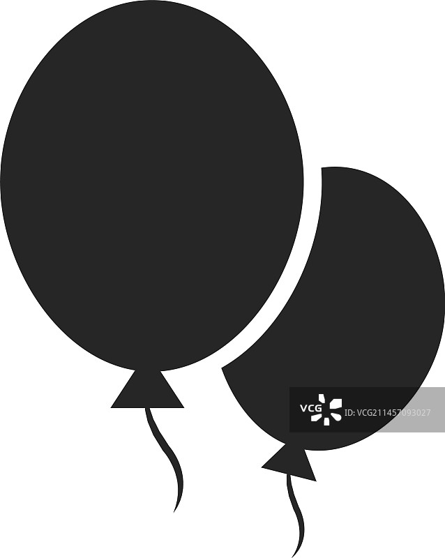 节日派对装饰黑色气球图标图片素材
