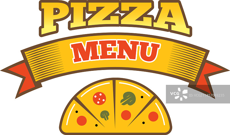 彩色披萨店美食菜单标志图片素材