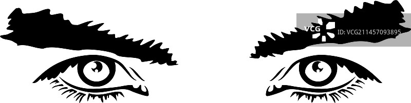 手绘男性眼部素描图片素材