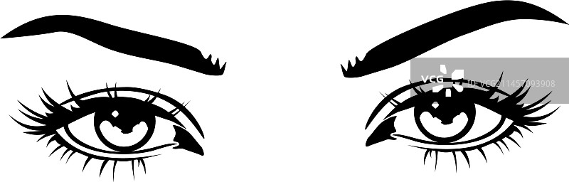 漂亮的女性眼睛绘画图片素材