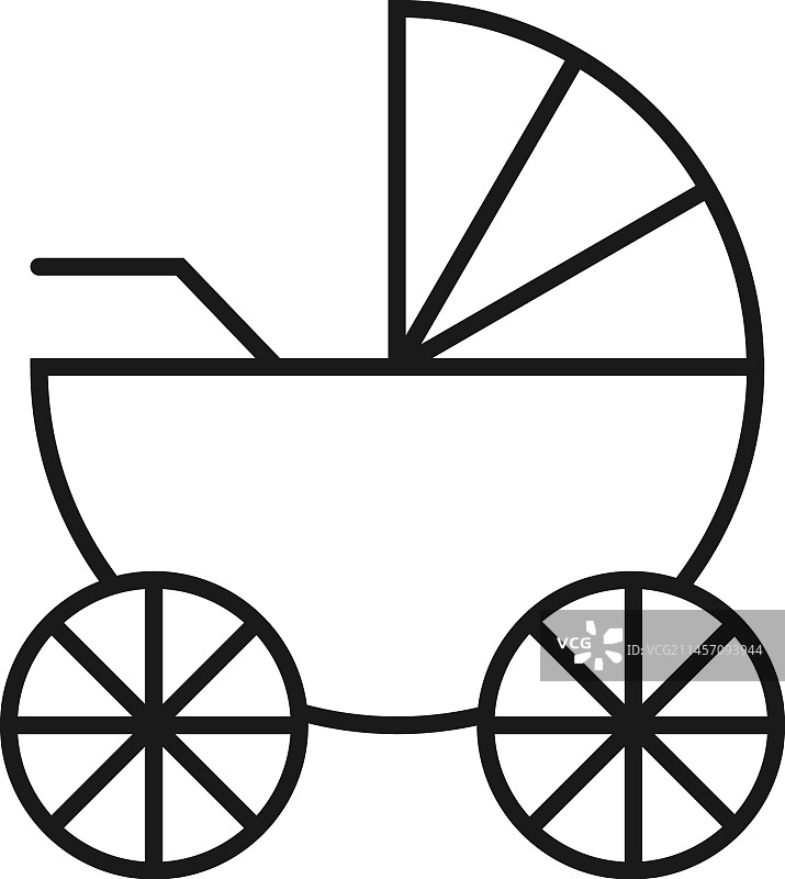 婴儿车线条图标图片素材