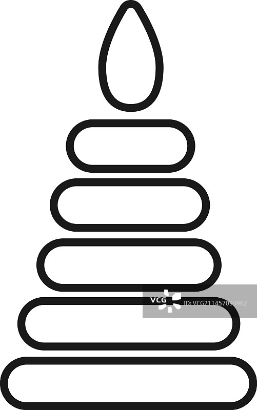 金字塔玩具线性图标婴儿益智塔图片素材