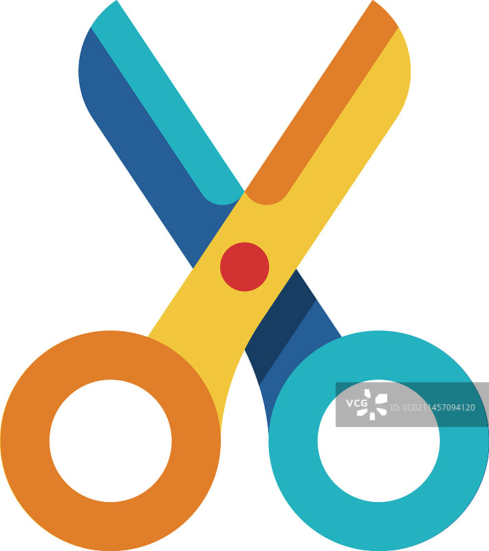 儿童剪刀切割工具彩色图标图片素材