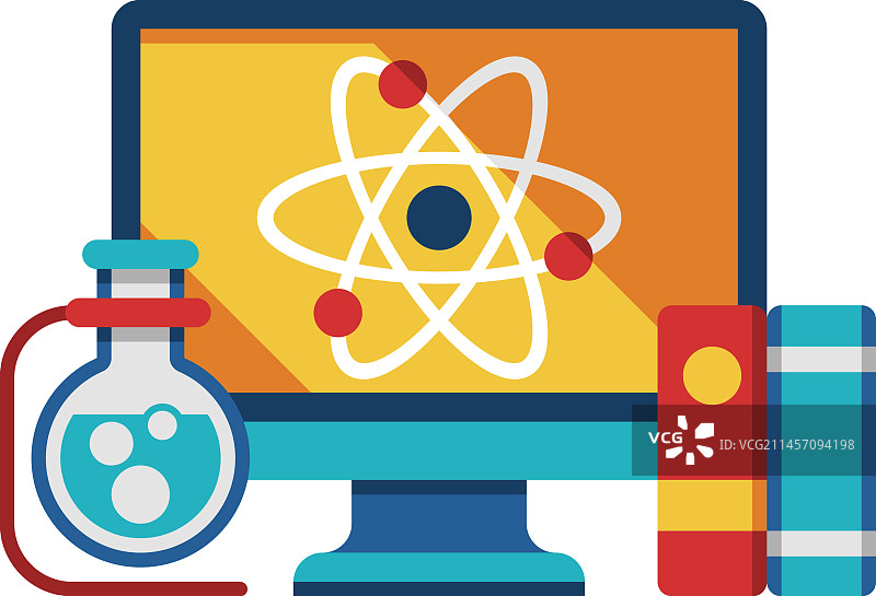 物理研究电脑屏幕科学图标图片素材