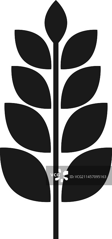 黑色麦穗符号农作物图标图片素材