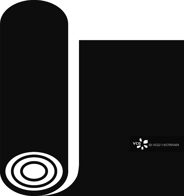 黑色卷布图标纺织品地毯卷轴图片素材